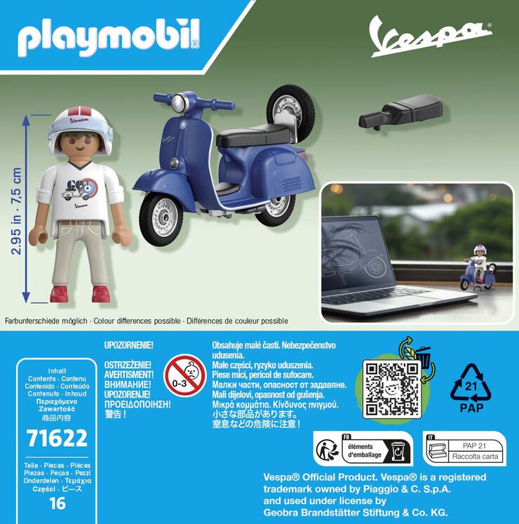 Playmobil Vehicles Vespa 150 Sprint Veloce Blau 71622