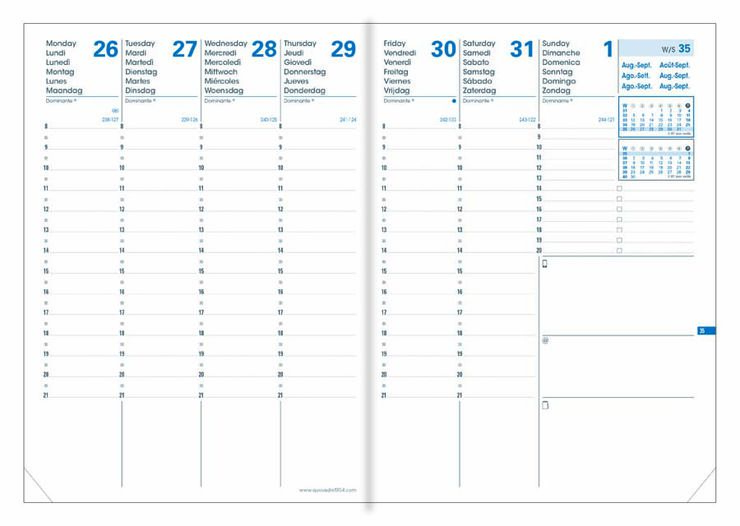 Agenda 16m Everest A5 setm/vista mult 24-25 blau