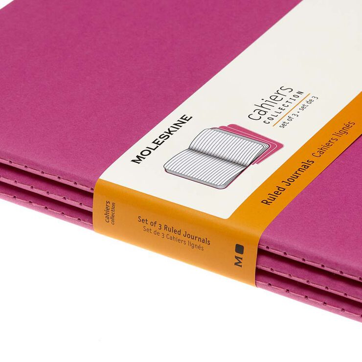 Pack 3 Llibretes Moleskine XL rosa ratlla