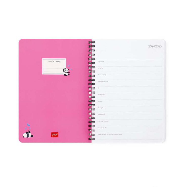 Agenda Legami 16 meses large sem/vista mult 24-25 Panda