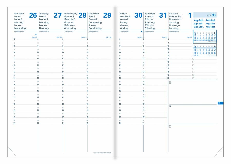 QUO VADIS Recharge pour agenda Affaires 2024, 100 x 150 mm