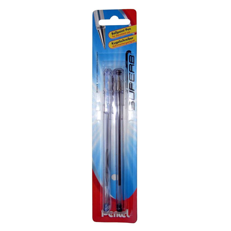 Bolígrafos Pentel Superball Azul/Negro - Abacus Online